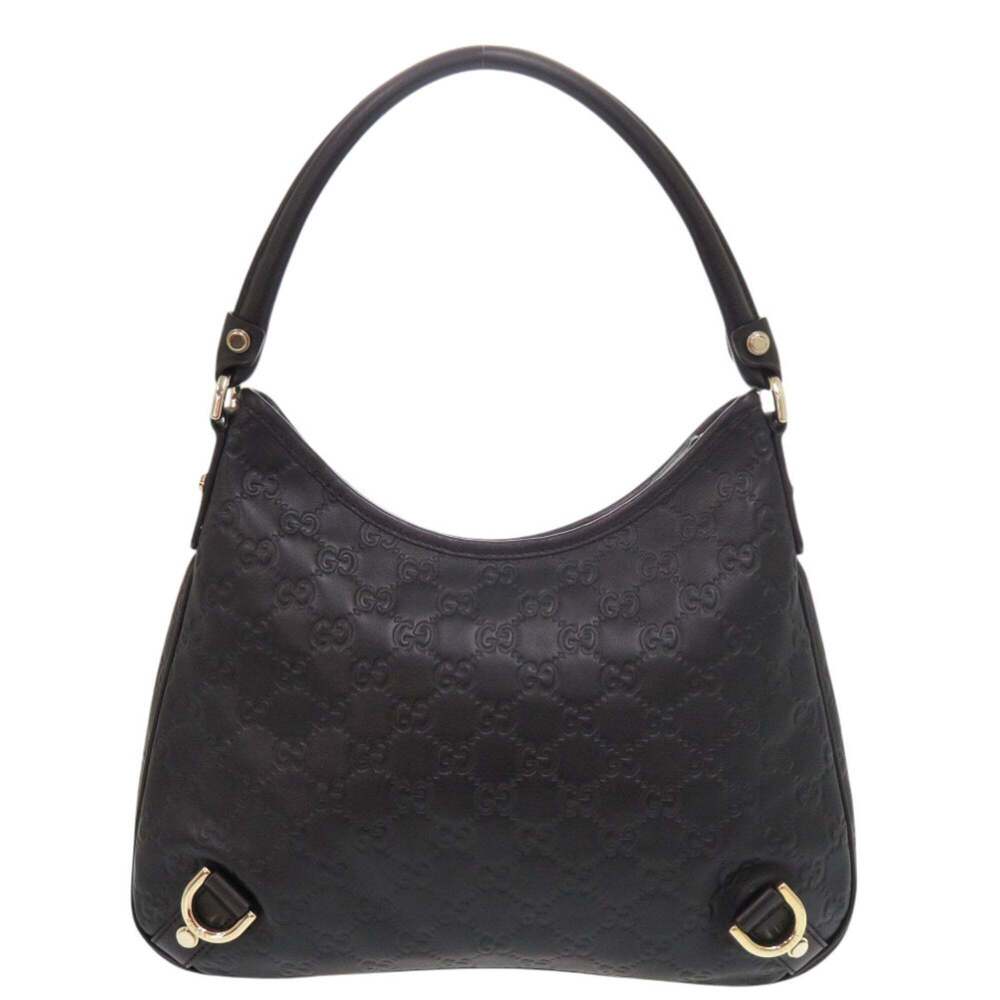 GUCCI Authentic Black Leather Shoulder Bag - Picture 2 of 7